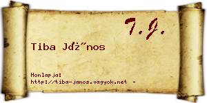 Tiba János névjegykártya